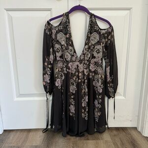 Free People Penny Lover Mini Dress In Raven Combo Size S